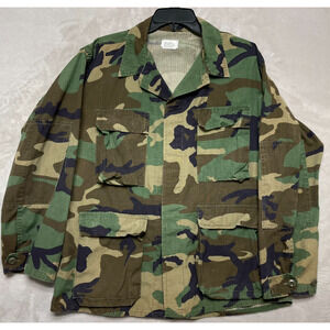 US Military Woodland Field Jacket Warn Weather Men's Medium-Reg Ripstop Cargo